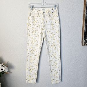 Judy Blue White Floral Skinny Jeans